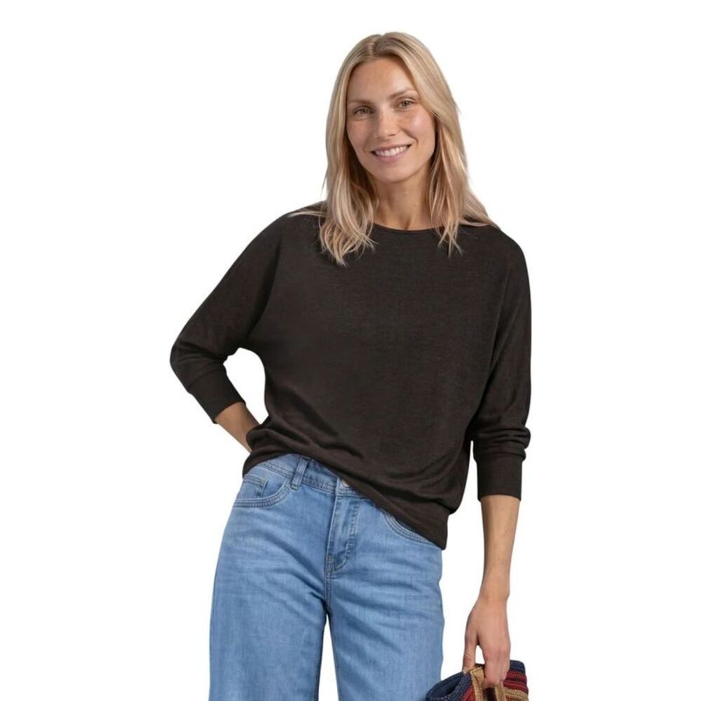Street One Brown Viscose Long Sleeve Women's T-Shirt